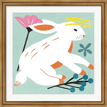 Framed Easter Bunnies III Print