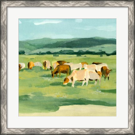 Framed Rural Fields I Print