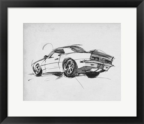 Framed Classic Car Sketch II Print