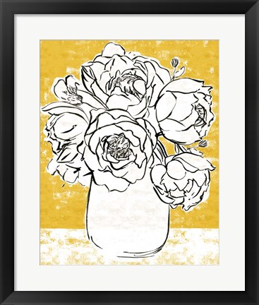 Framed Golden Peony I Print