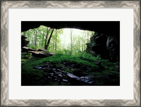 Framed Entrance to Russell Cave National Monument, Alabama Print