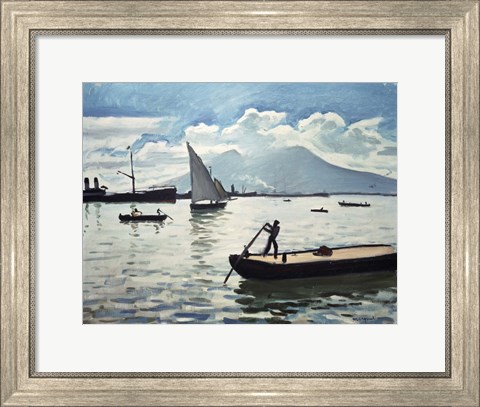 Framed Bay of Naples, 1909 Print