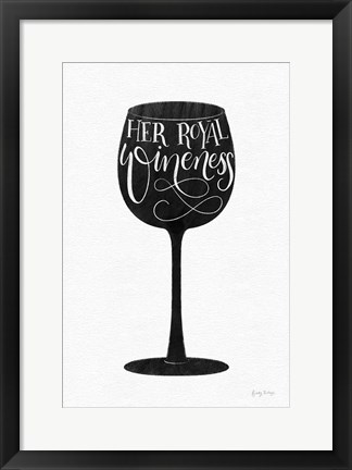 Framed Wineness BW Print