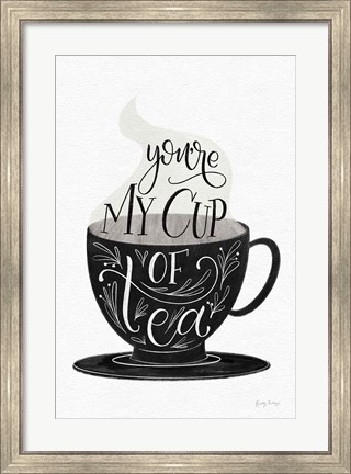 Framed My Cup of Tea BW Print