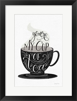 Framed My Cup of Tea BW Print