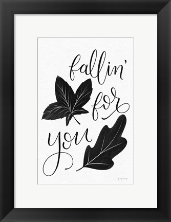 Framed Fallin For You BW Print