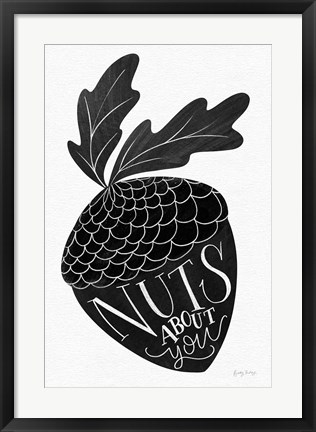 Framed Nuts About You BW Print