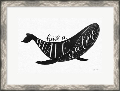 Framed Whale of a Time BW Print