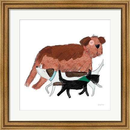 Framed Playful Pets Dogs II Print