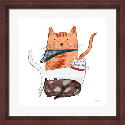 Framed Playful Pets Cats II Print