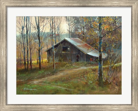 Framed Pinnacle Mountain Barn Print