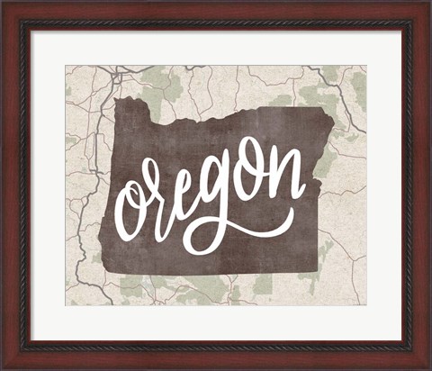 Framed Oregon Map Print