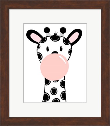 Framed Black Giraffe Print