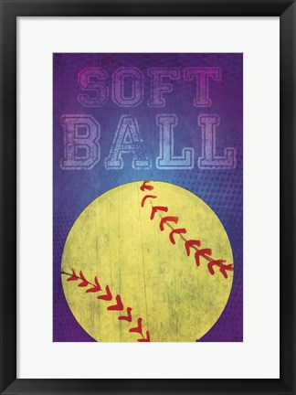 Framed Softball Print