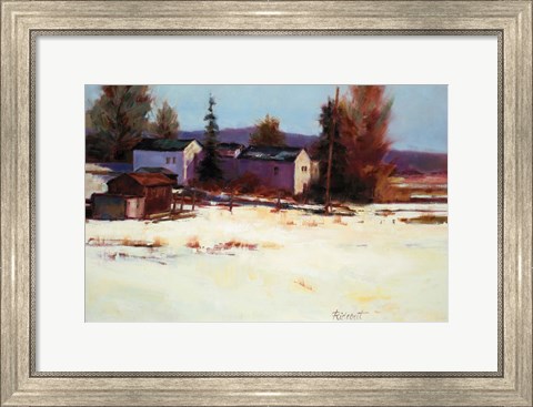 Framed Winter Farm Print