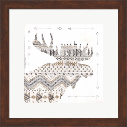 Framed Patterned Moose Print