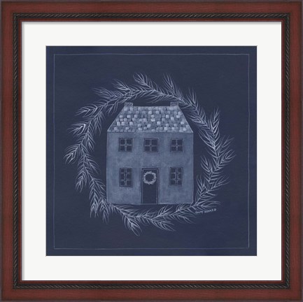 Framed Blue House Print