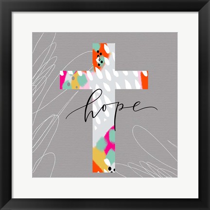 Framed Hope Cross II Print