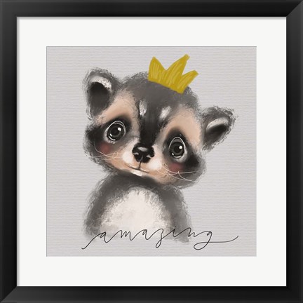 Framed Amazing Raccoon Print