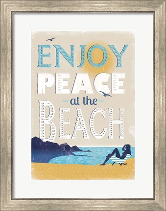 Framed Peace at the Beach Print