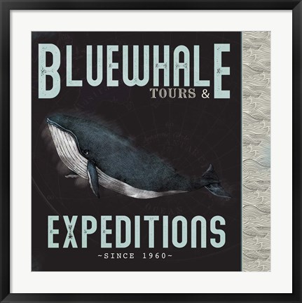 Framed Blue Whale Tours Print