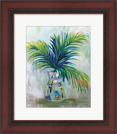 Framed Palm Leaves I Red Print