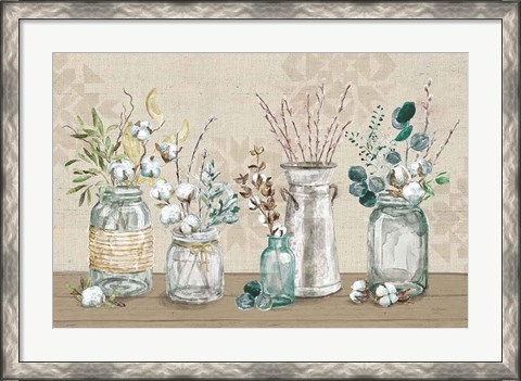 Framed Cotton Bouquet I Print