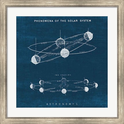 Framed Solar System Blueprint I Print