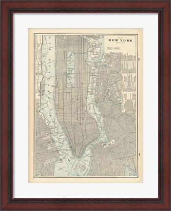 Framed New York City Map Print