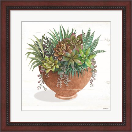 Framed Terracotta Succulents II Print