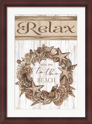 Framed Relax Shell Wreath Print