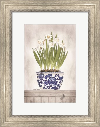 Framed Blue and White Daffodils II Print