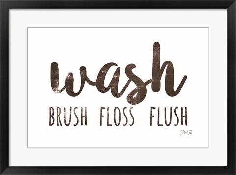 Framed Wash-Brush-Floss-Flush Print