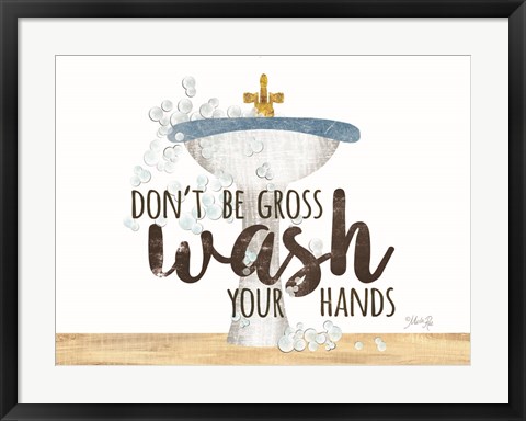 Framed Wash Your Hands Sink Print