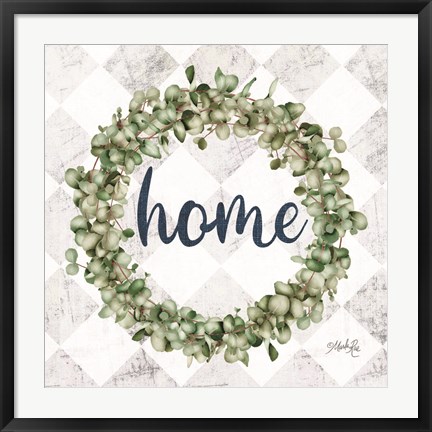 Framed Home Eucalyptus Wreath Print