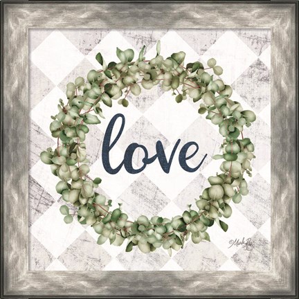 Framed Love Eucalyptus Wreath Print