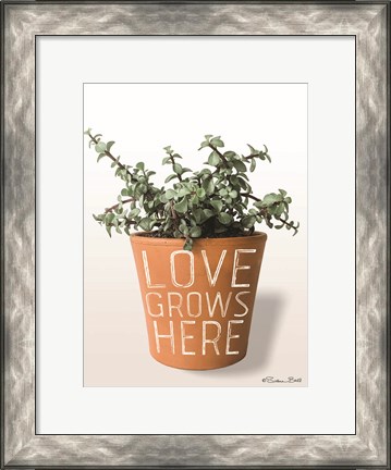 Framed Succulent Love Grows Here Print