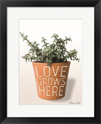 Framed Succulent Love Grows Here Print