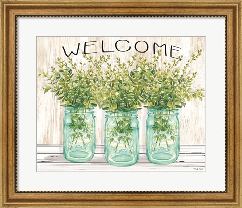 Framed Welcome Glass Jars Print