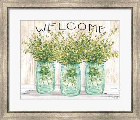 Framed Welcome Glass Jars Print