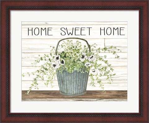 Framed Home Sweet Home Galvanized Bucket Print