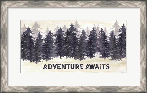 Framed Navy Trees Adventure Print