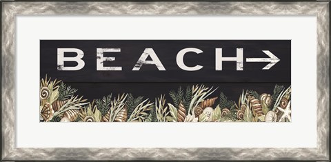 Framed Beach Sign Print