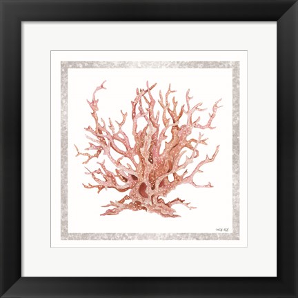 Framed Pink Coastal Coral I Print