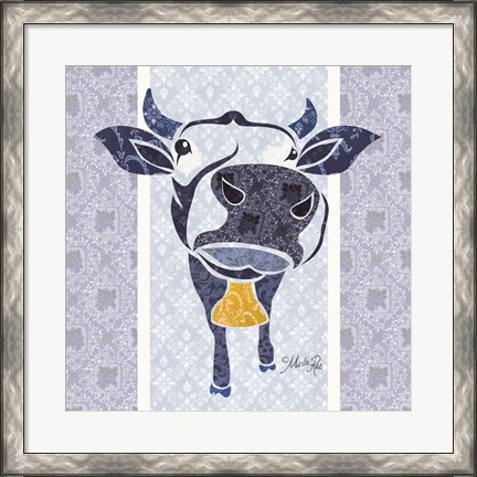 Framed Bluebell the Cow Print