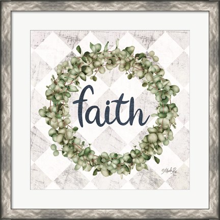 Framed Faith Eucalyptus Wreath Print