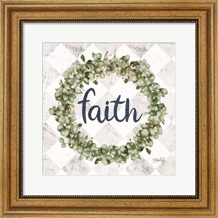 Framed Faith Eucalyptus Wreath Print