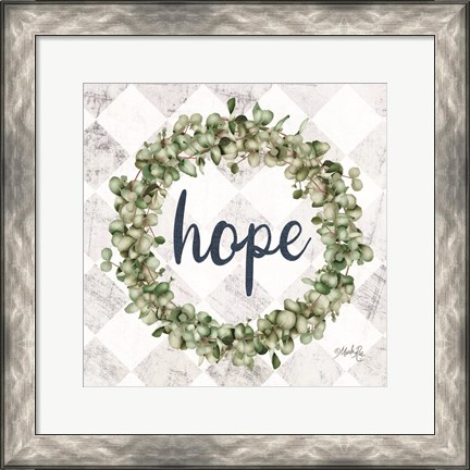 Framed Hope Eucalyptus Wreath Print
