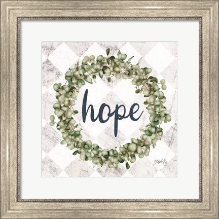 Framed Hope Eucalyptus Wreath Print