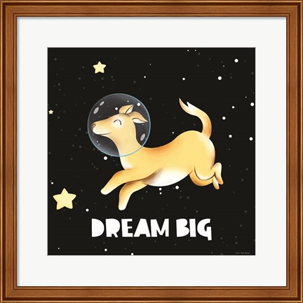 Framed Dream Big Astronaut Dog Print